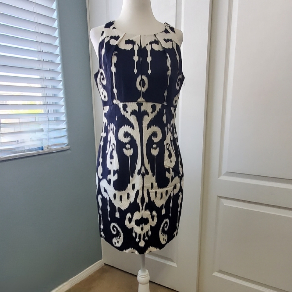 Taylor Navy and White Mini Dress